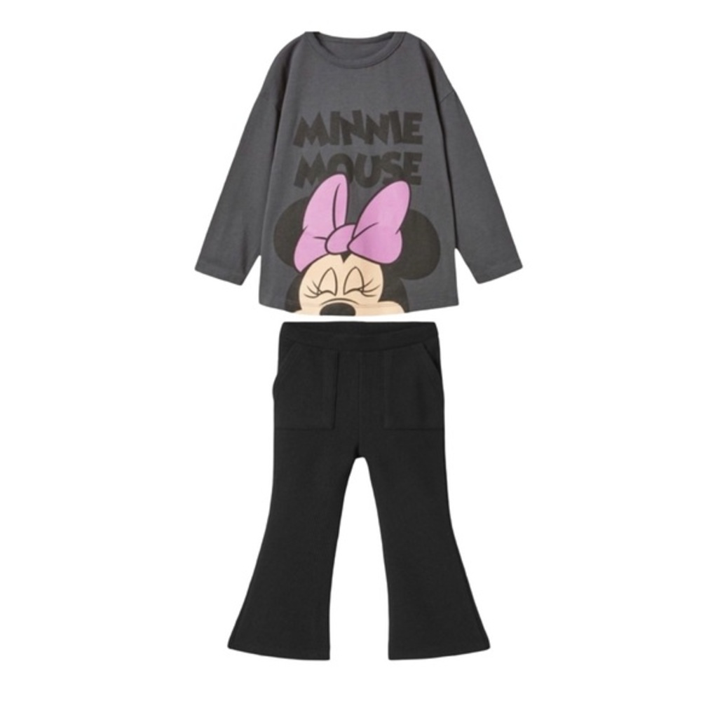 ZARA TODDLER GIRL MINNIE MOUSE T-SHIRT & OTTOMAN FLARED LEGGINGS